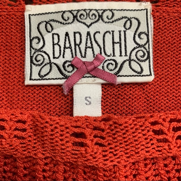 ANTHROPOLOGIE Yoana Baraschi Baubled Fan Sweater Rust Red/Burnt Orange Sz Small - Picture 14 of 16